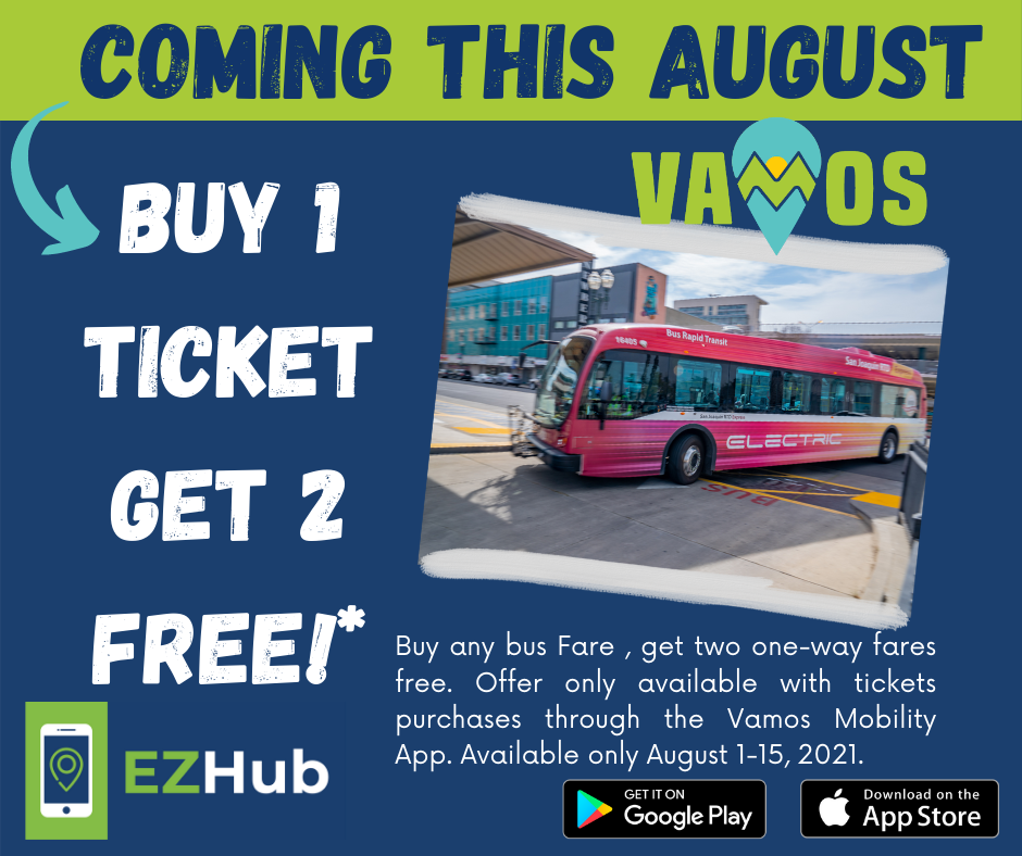 This August: Buy 1, Get 2 Free Bus Fare with Vamos!